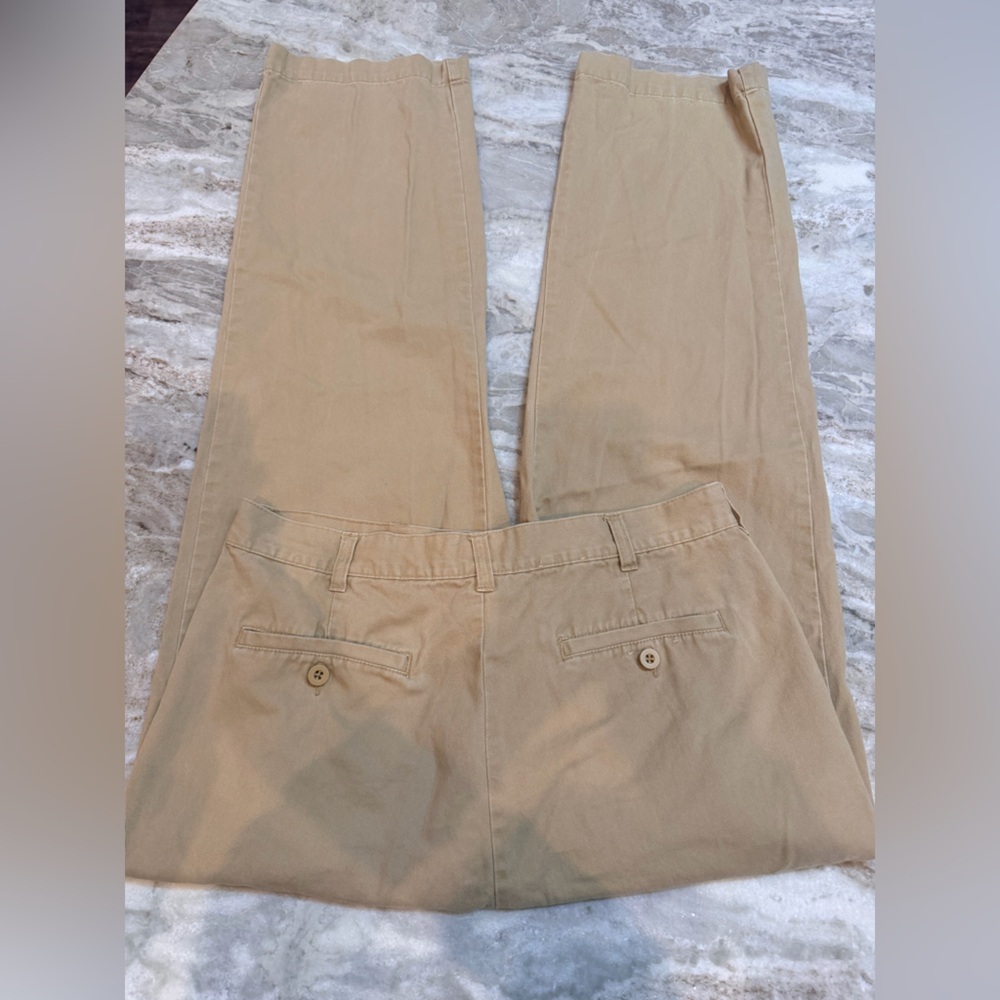 Bass Men’s Khaki Chino Pants Size 33x30 Classic Fit Cotton Casual Work - Picture 4 of 8